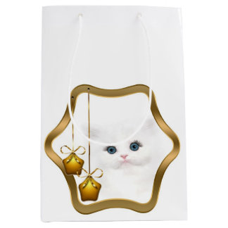 Sac Cadeau Moyen Beau Noël persan de chaton