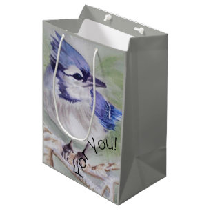 Sac Cadeau Moyen Beau Oiseau Bleu