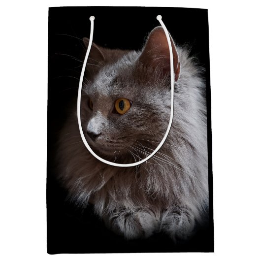 Sac Cadeau Moyen Beau Russe Blue Grey Chat Nebelung (Devant)