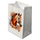 Sac Cadeau Moyen Beau Sorrel Horse Portrait (Devant Angle)