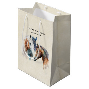 Sac Cadeau Moyen Beaux Chevaux Style Boho Occidental