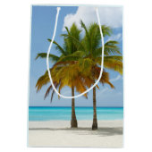 Sac Cadeau Moyen Beaux palmiers sur une plage tropicale (Dos)