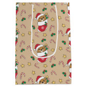 Sac Cadeau Moyen Beaver Noël Neige Hiver Animaux Castor (Dos)