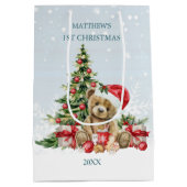 Sac Cadeau Moyen Bébé 1er Ours en peluche de Noël (Dos)