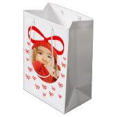 Sac Cadeau Moyen Bébé adorable première photo de Noël avec des vach (Dos Angle)