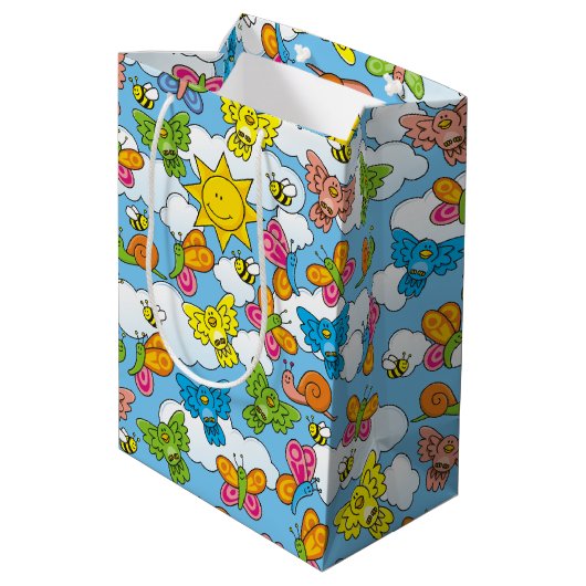Sac Cadeau Moyen Bébé Animaux Arrière - plan (Dos Angle)
