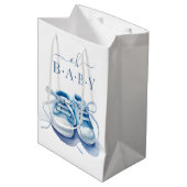 Sac Cadeau Moyen Bébé Basket Baby shower Invitation, Bébé garçon (Devant Angle)