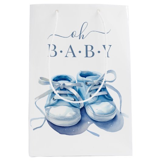 Sac Cadeau Moyen Bébé Basket Baby shower Invitation, Bébé garçon (Devant)