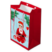 Sac Cadeau Moyen bébé de Noël, coeur et pin (Devant Angle)