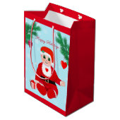 Sac Cadeau Moyen bébé de Noël, coeur et pin (Dos Angle)