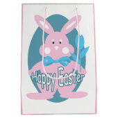 Sac Cadeau Moyen Bébé Fille heureux Bunny de Pâques MGB (Dos)
