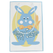 Sac Cadeau Moyen Bébé garçon heureux Bunny de Pâques MGB (Devant)