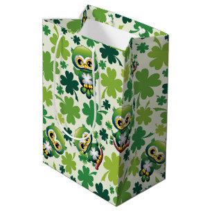 Sac Cadeau Moyen Bébé Hibou Mignon St Patrick Dessin Animé