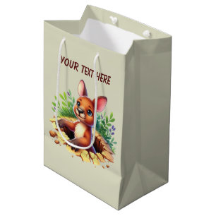 Sac Cadeau Moyen Bébé kangourou mignon personnalisable