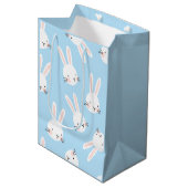 Sac Cadeau Moyen Bébé lapin bleu (Devant Angle)