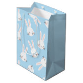 Sac Cadeau Moyen Bébé lapin bleu (Dos Angle)