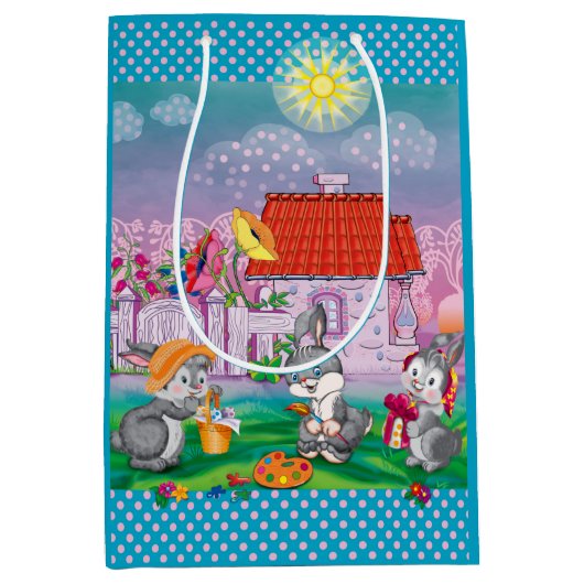 Sac Cadeau Moyen Bébé lapin petit (Devant)