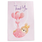 Sac Cadeau Moyen Bébé mignon lapin dans une couverture de coeur Mer (Devant)