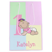 Sac Cadeau Moyen Bébé mignonne caricature 1er anniversaire (Devant)
