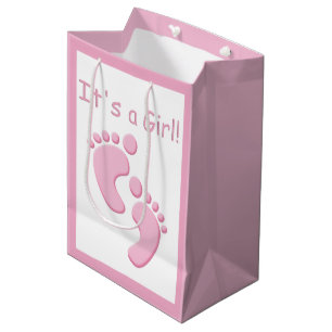 Sac Cadeau Moyen Bébée petite fille aux pieds C'est une fille MGB
