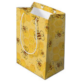 Sac Cadeau Moyen Bee Buzzing Honey Bees mignonne (Dos Angle)