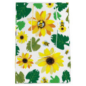 Sac Cadeau Moyen Bee de tournesol mignonne (Dos)