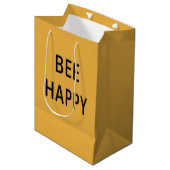 Sac Cadeau Moyen BEE HAPPY Apiary Beekeeper Nature Lover Gift Tote (Devant Angle)