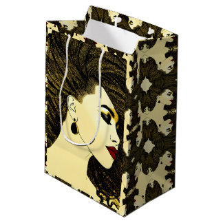 Sac Cadeau Moyen Belle Africaine Américaine Avec Locs