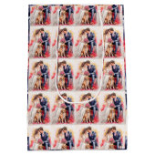 Sac Cadeau Moyen Belle aquarelle couple mariage (Dos)