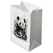 Sac Cadeau Moyen Belle aquarelle Panda Bear (Devant Angle)