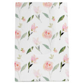 Sac Cadeau Moyen Belle aquarelle rose florale (Dos)