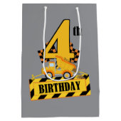 Sac Cadeau Moyen Belle construction garçon Anniversaire 4e (Dos)