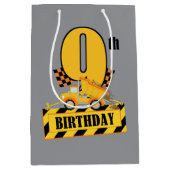 Sac Cadeau Moyen Belle construction garçon Anniversaire 9e (Devant)