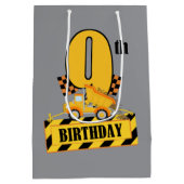 Sac Cadeau Moyen Belle construction garçon Anniversaire 9e (Dos)