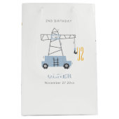 Sac Cadeau Moyen Belle Construction Grue Enfants N'Importe Quel Âge (Devant)