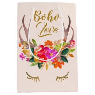 Sac Cadeau Moyen Belle floraison Boho Love Reindeer Antlers Lashes