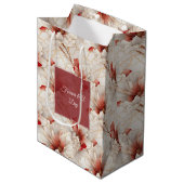 Sac Cadeau Moyen Belle Flore Rouge Blanc (Devant Angle)