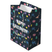 Sac Cadeau Moyen Belle Halloween avec citrouilles, personnalisée (Devant Angle)