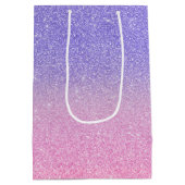 Sac Cadeau Moyen Belle Parties scintillant rose violet Ombre (Dos)