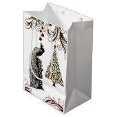 Sac Cadeau Moyen Belle Peacock et Noël Arbre vacances (Devant Angle)