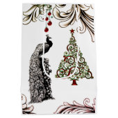 Sac Cadeau Moyen Belle Peacock et Noël Arbre vacances (Dos)