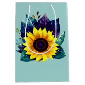 Sac Cadeau Moyen Belle tournesol simple ouvert (Devant)