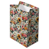 Sac Cadeau Moyen Belles Fleurs (Devant Angle)