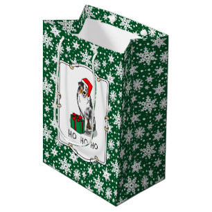 Sac Cadeau Moyen Berger australien de Noël (bleu merle tan/w 1)