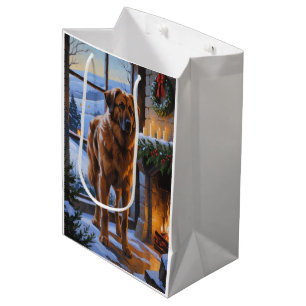 Sac Cadeau Moyen Berger d'Anatolie avec lumières de Noël vacances
