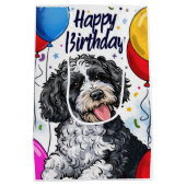 Sac Cadeau Moyen Bernedoodle avec ballons (Dos)