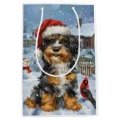 Sac Cadeau Moyen Bernedoodle Chien Winter Wonderland Noël (Devant)