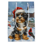 Sac Cadeau Moyen Bernedoodle Chien Winter Wonderland Noël (Dos)