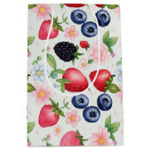 Sac Cadeau Moyen Berry Fleurs fraises fête d'anniversaire pour elle (Devant)