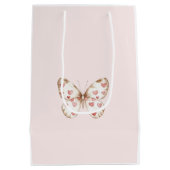 Sac Cadeau Moyen Beurre des Coeurs Rouges Roses (Dos)